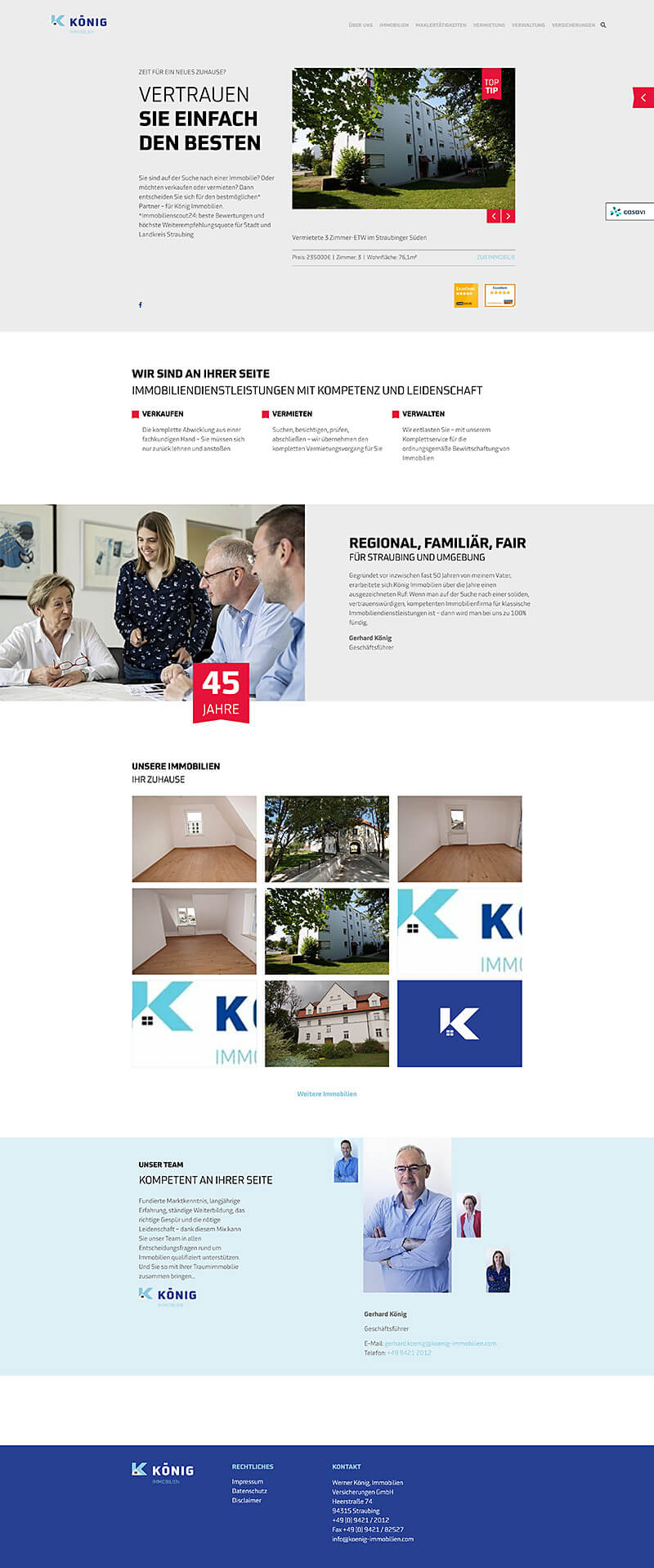 Websitescreenshot: König Immobilien
