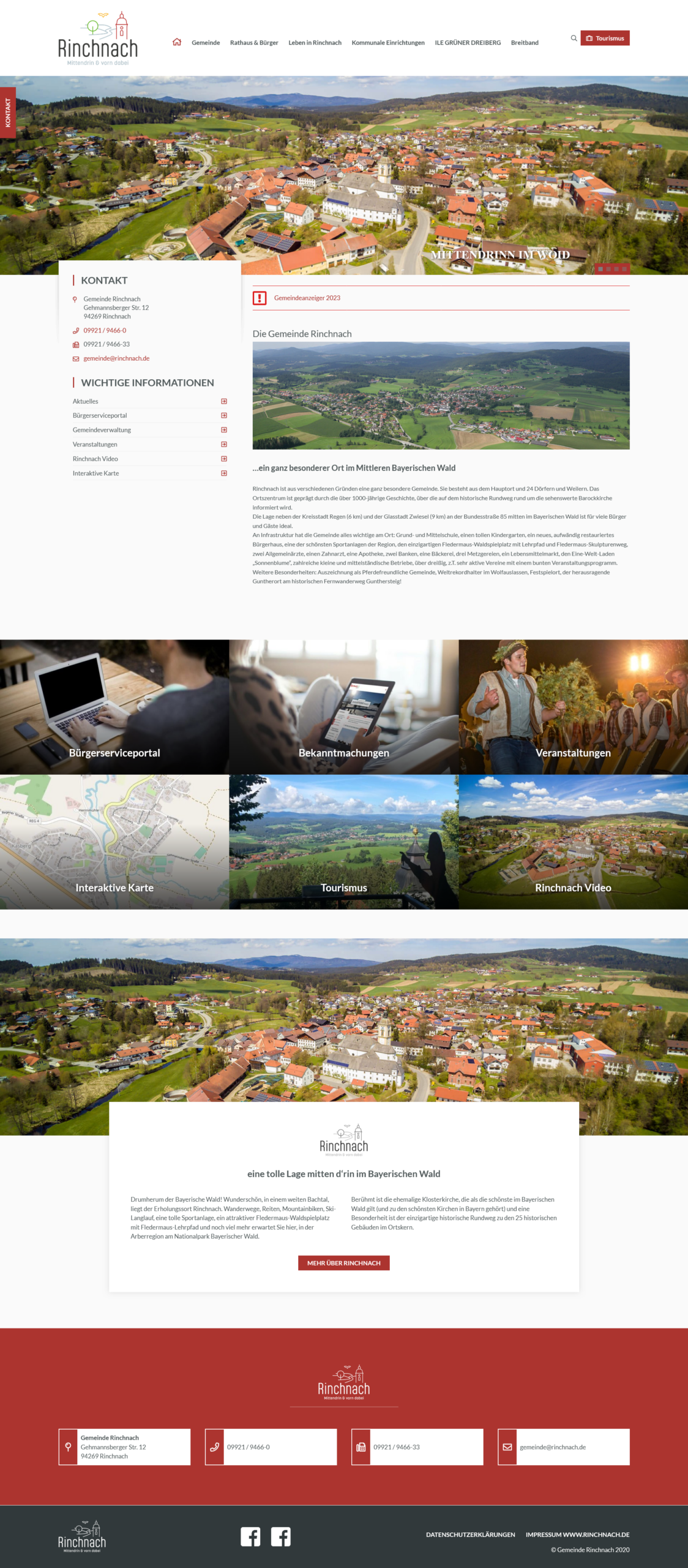 Websitescreenshot: Gemeinde Rinchnach