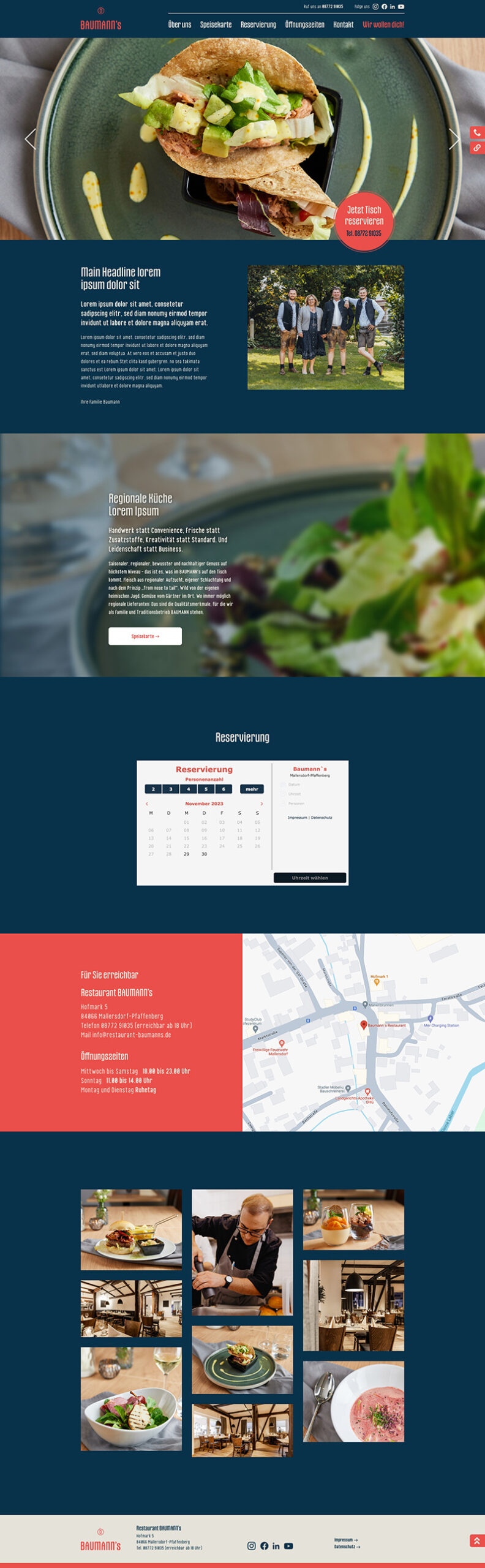 Websitescreenshot: Restaurant Baumanns