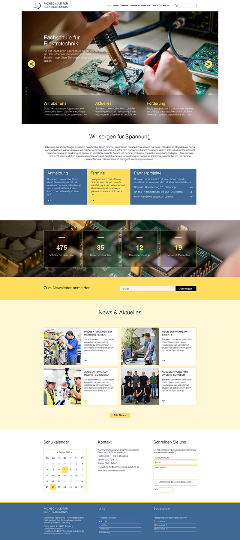 Websitescreenshot: Technikerschule Fachschule für Elektrotechnik